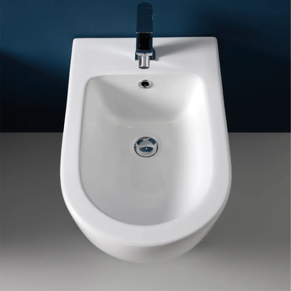 Aralia Single-Hole Cyclonic Ceramic Bidet with a Modern Design Viadurini