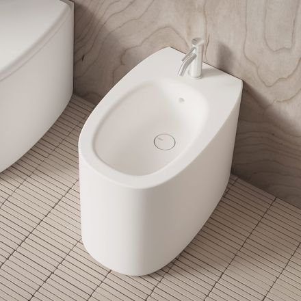 Floor-mounted ceramic bidet in various colors, made in Italy - Girl Viadurini