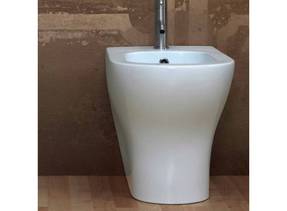 Modern design white ceramic bidet 54x35 cm, made in Italy Viadurini
