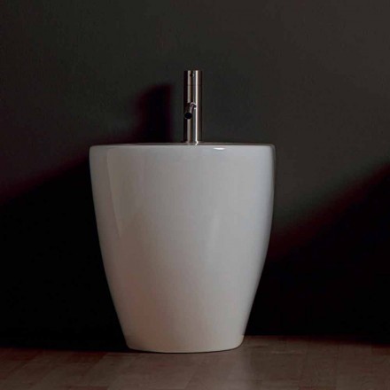 Modern ceramic bidet Shine Square Rimless 54x35cm made in Italy Viadurini
