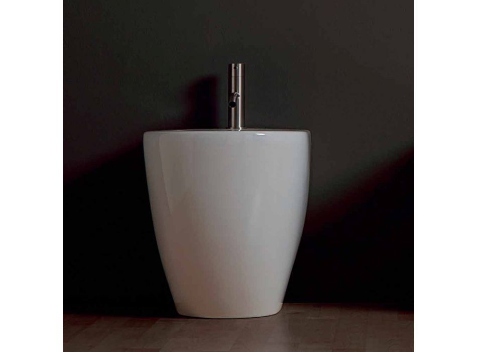 Modern ceramic bidet Shine Square Rimless 54x35cm made in Italy Viadurini