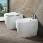 Aster Floor-Mounted Bidet in Matt Ceramic in Two Colors and a Modern Design Viadurini