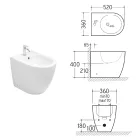 Aster Floor-Mounted Bidet in Matt Ceramic in Two Colors and a Modern Design Viadurini