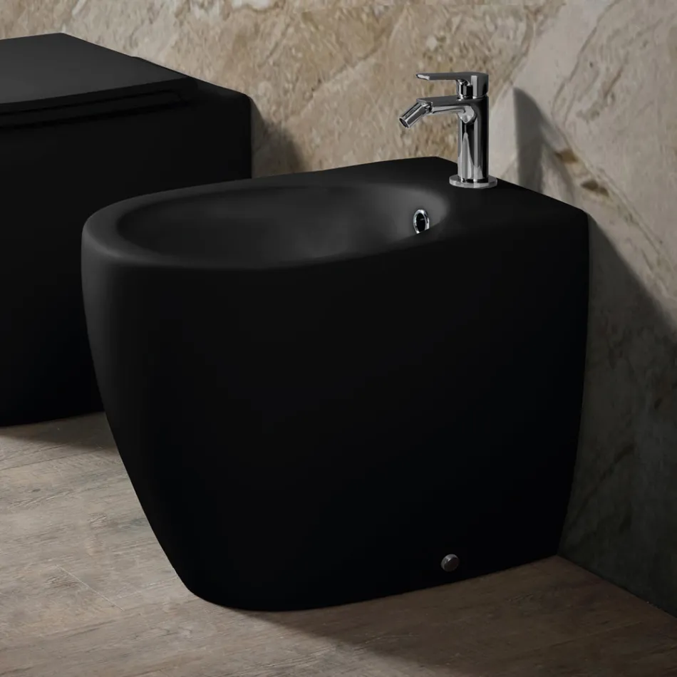 Aster Floor-Mounted Bidet in Matt Ceramic in Two Colors and a Modern Design Viadurini