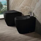 Aster Floor-Mounted Bidet in Matt Ceramic in Two Colors and a Modern Design Viadurini