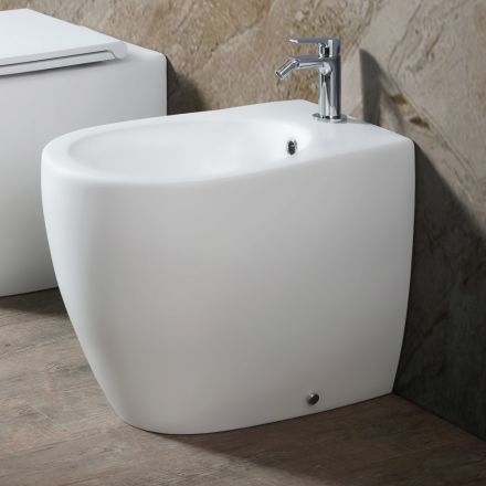 Aster Floor-Mounted Bidet in Matt Ceramic in Two Colors and a Modern Design Viadurini