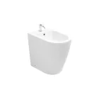 Single-Hole Floor-Mounted Bidet with Rimless Technology in White Ceramic - Oleandro  Viadurini