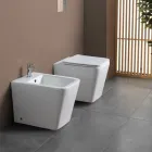Single-Hole Floor-Mounted Bidet in White Ceramic with an Elegant Modern Design - Giunco Viadurini