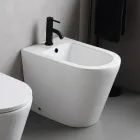 Salice Floor-Mounted Single-Hole Bidet in White Ceramic with an Elegant Modern Design Viadurini