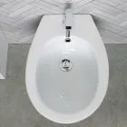 Single-Hole Floor-Mounted Bidet in White Ceramic with an Elegant Modern Design - Silica Viadurini