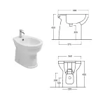 Single-Hole Floor-Mounted Bidet in White Ceramic with an Elegant Modern Design - Silica Viadurini