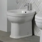Single-Hole Floor-Mounted Bidet in White Ceramic with an Elegant Modern Design - Silica Viadurini