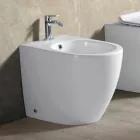 Aster Floor-Mounted Single-Hole Bidet in Durable White Ceramic with a Modern Design Viadurini