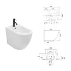 Floor-mounted single-hole bidet in durable white ceramic with a modern design - Olmo Viadurini