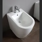 Single-Hole Bidet with Shifted Drain in Ceramic with a Modern Design - Oleandro  Viadurini