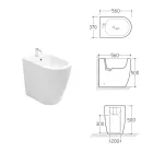 Single-Hole Bidet with Shifted Drain in Ceramic with a Modern Design - Oleandro  Viadurini