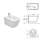 Single-Hole Wall-Hung Bidet in White Ceramic with an Elegant Modern Design - Giunco Viadurini