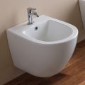 Single-Hole Wall-Hung Bidet in White Ceramic with a Modern Design - Ginepro