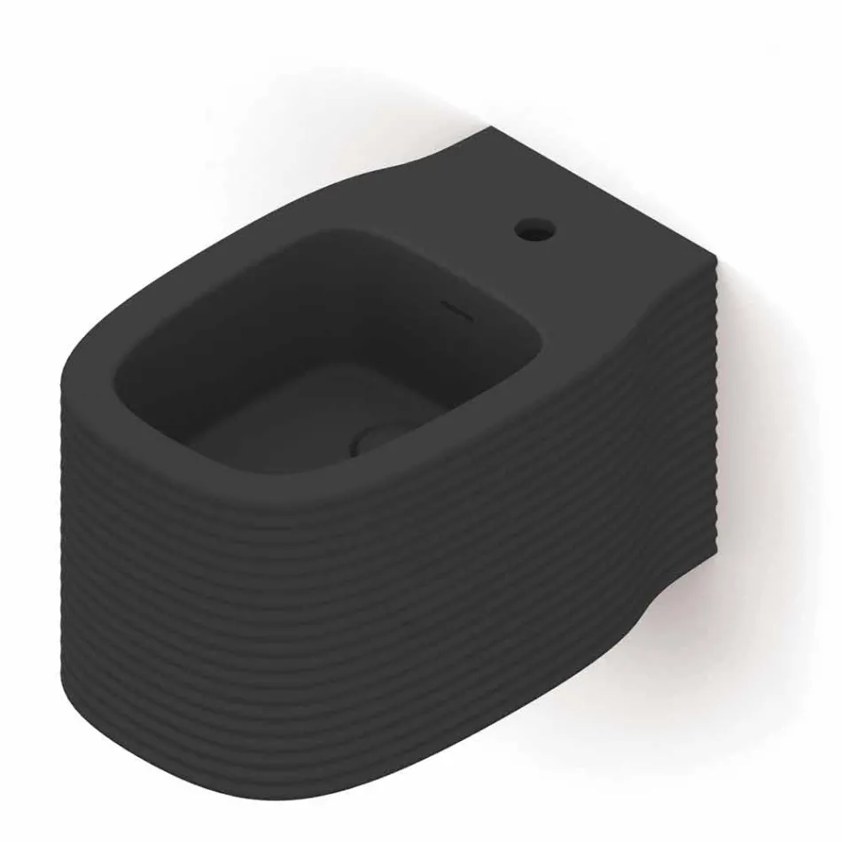 Wall-hung ceramic bidet of modern design produced in Italy, Hamlet Viadurini