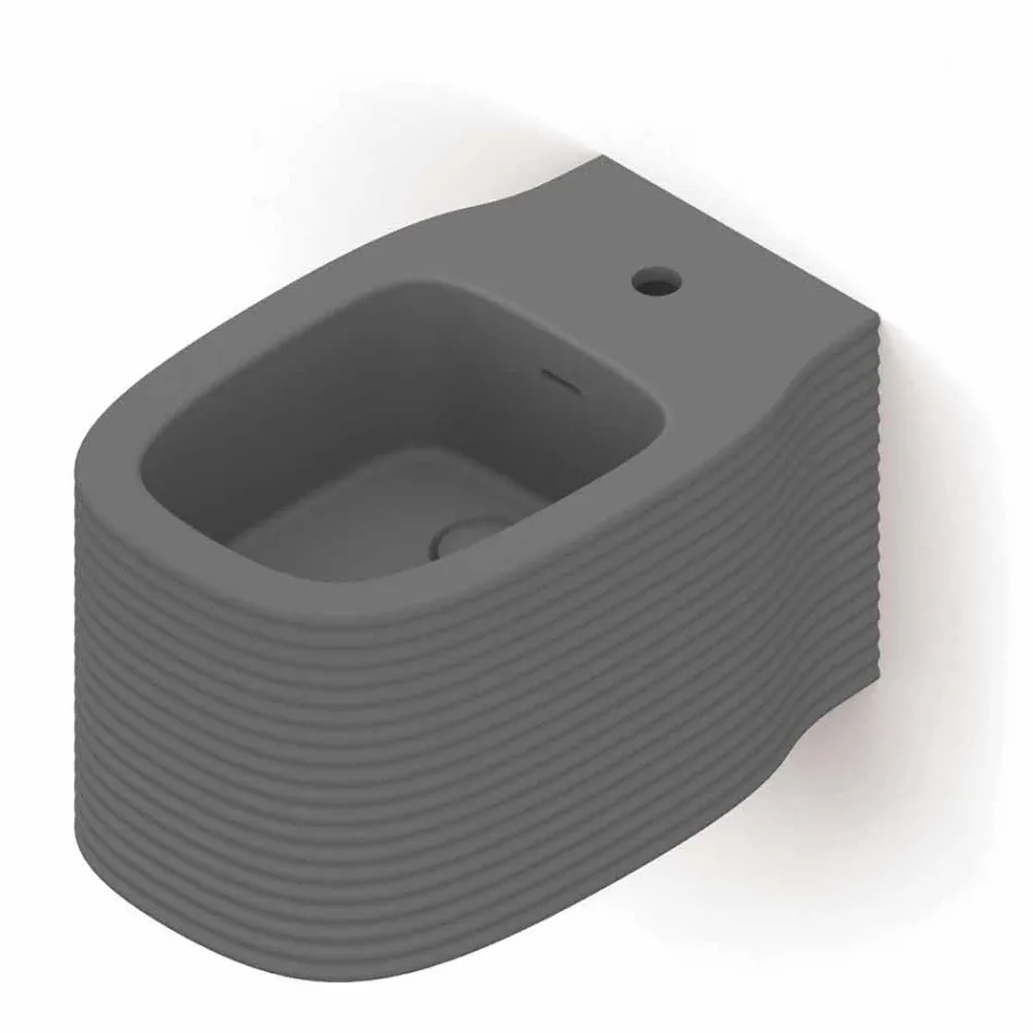 Wall-hung ceramic bidet of modern design produced in Italy, Hamlet Viadurini