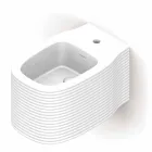 Wall-hung ceramic bidet of modern design produced in Italy, Hamlet Viadurini
