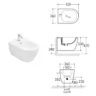 Aster - Wall-Hung Bidet in Durable White Ceramic with a Modern Design Viadurini