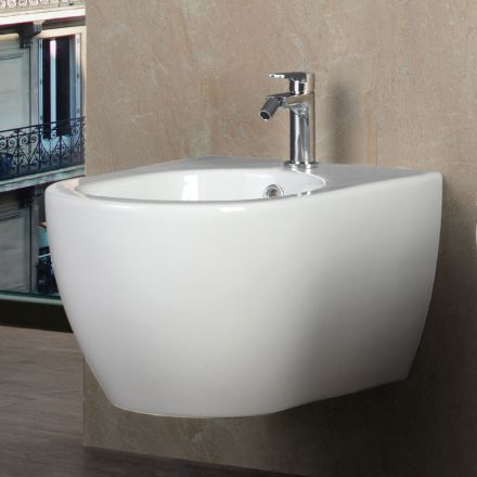 Aster - Wall-Hung Bidet in Durable White Ceramic with a Modern Design Viadurini