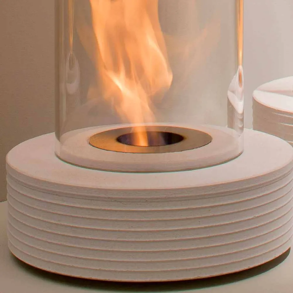 Biocamino round support marble Gordon, made in Italy Viadurini