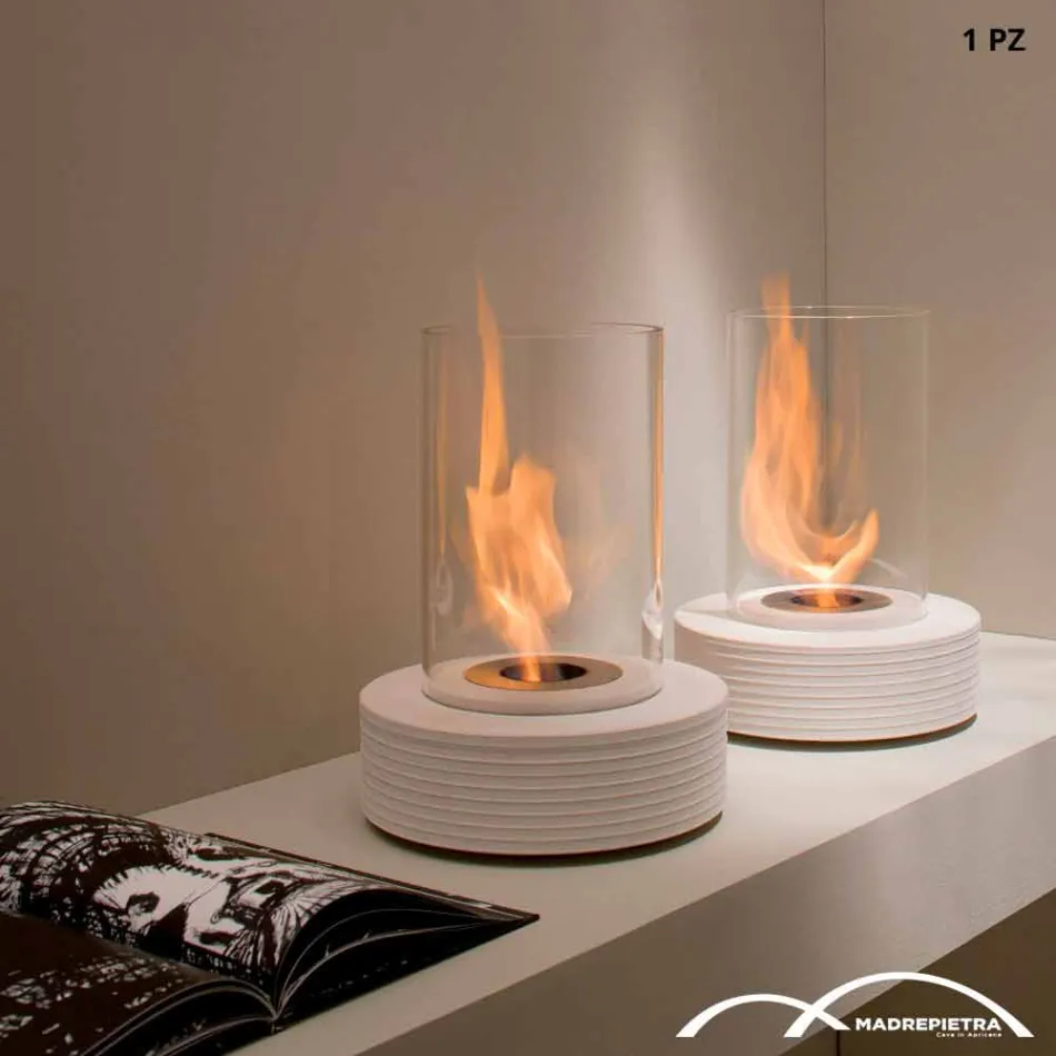 Biocamino round support marble Gordon, made in Italy Viadurini