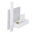 Bioethanol Wall Biofireplace in White Metal and Tempered Glass - Thor