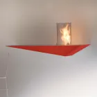 Modern Design Wall Biofireplace in Painted Steel and Glass - Malcolm Viadurini