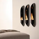 Wall Bio-fireplace of Tubular and Modern Design in Black Steel - Jackson Viadurini