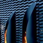 Wall Bio-fireplace of Tubular and Modern Design in Black Steel - Jackson Viadurini
