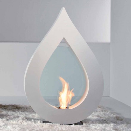 Biocamino from bioethanol earth, flame modern design in the shape Todd Viadurini