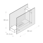 Floor standing biofireplace with double-sided structure in glass and black metal - Squillo Viadurini