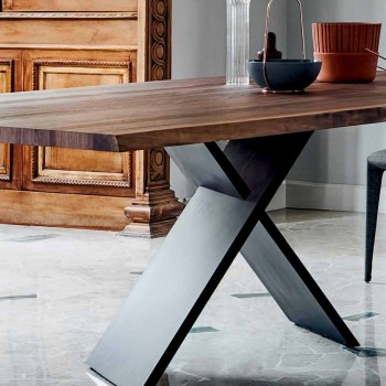 Bonaldo Ax design table in wood with natural edges made in Italy