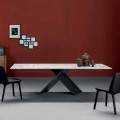Bonaldo Ax dining table with metal base and ceramic top, made in Italy