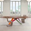 Bonaldo Big Table extending table with wood veneer top, made in Italy
