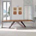 Bonaldo Big Table dining table with wood veneer top, made in Italy