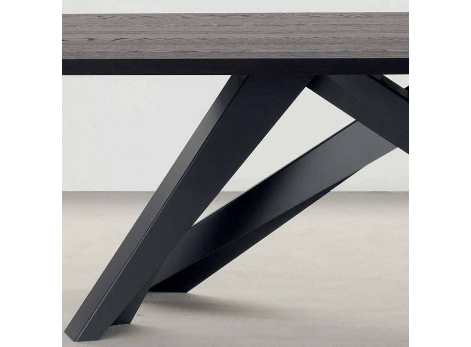 Bonaldo Big Table solid anthracite gray wood table made in Italy