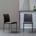 Bonaldo Deli design chair with upholstered leather seat made in Italy