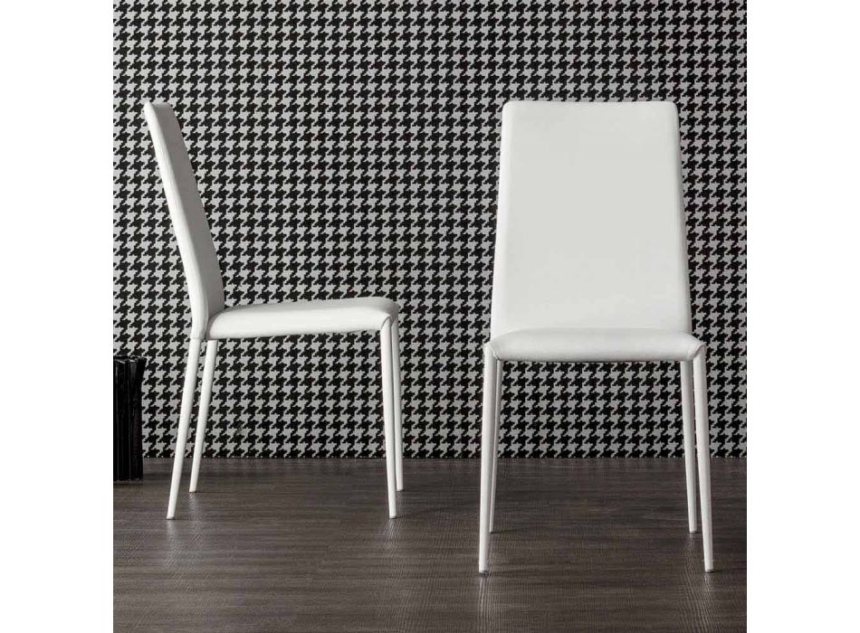 Bonaldo Eral modern design chair upholstered in leather made in Italy