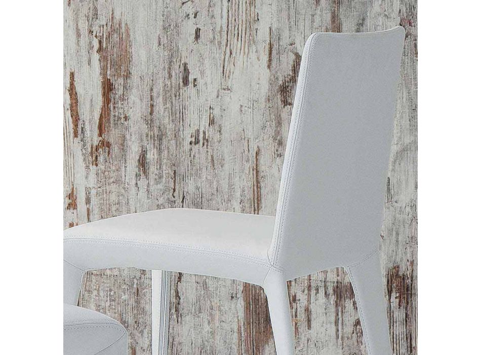 Bonaldo Filly upholstered design chair in white leather made in Italy