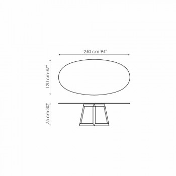 Bonaldo Greeny oval table in crystal and wood design made in Italy