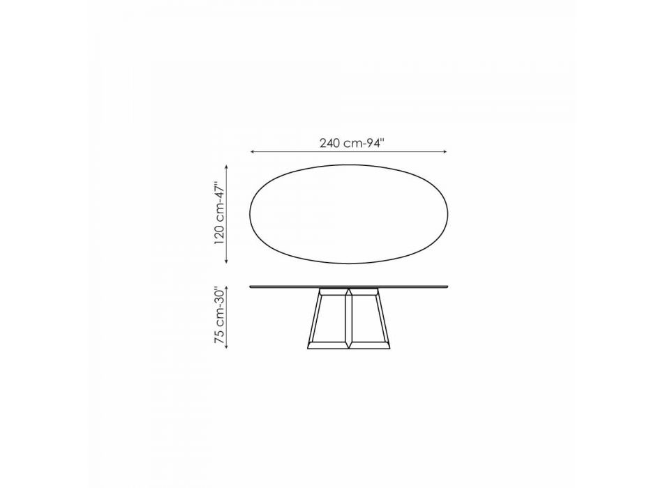 Bonaldo Greeny design oval table in Marquinia marble made in Italy