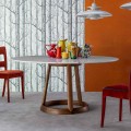Bonaldo Greeny round table with Calacatta marble top, made in Italy