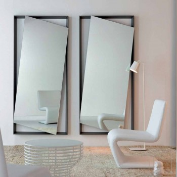 Bonaldo Hang mirror wall lacquered wood design H185cm made in Italy
