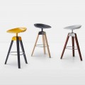 Bonaldo Plumage swivel stool in steel and wood made in Italy