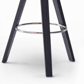 Bonaldo Plumage swivel stool made of steel and wood made in Italy