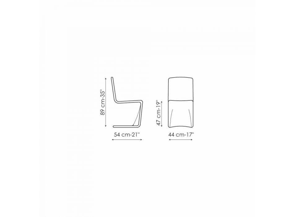 Bonaldo Venere modern design chair upholstered in leather made in Italy